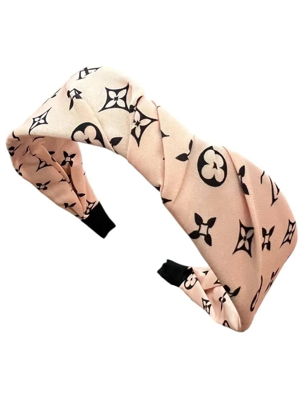 💎2/$30💎 Designer Inspired Upcycled Monogram Beige Black Headband